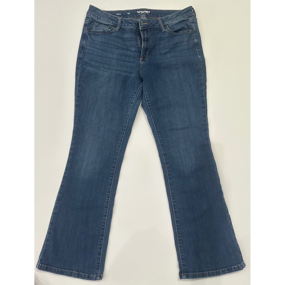 Sonoma Goods for Life Womens Bootcut Jeans Medium Wash Size 12S Short Denim